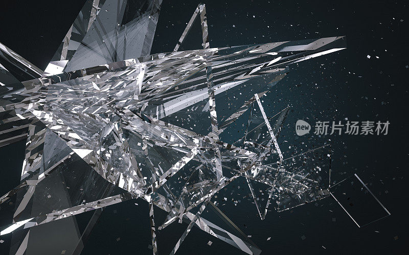 碎玻璃抽象背景- 3D渲染-插图